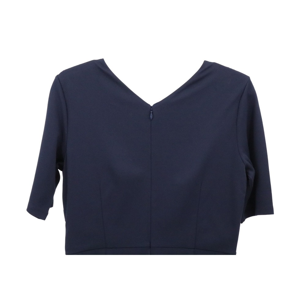J McLaughlin Nicole Jumpsuit S Navy Blue V Neck Wide Leg Stretch Work Travel - Picture 7 of 10